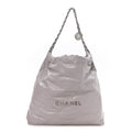 Shiny Calfskin Quilted Chanel 22 Grey