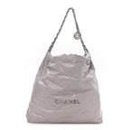 Shiny Calfskin Quilted Chanel 22 Grey