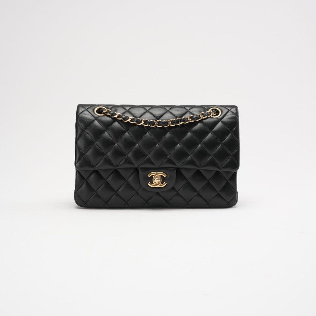 Chanel Classic Medium Double Flap Bag  Black Lambskin 2012