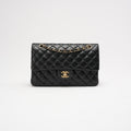 Chanel Classic Medium Double Flap Bag  Black Lambskin 2012