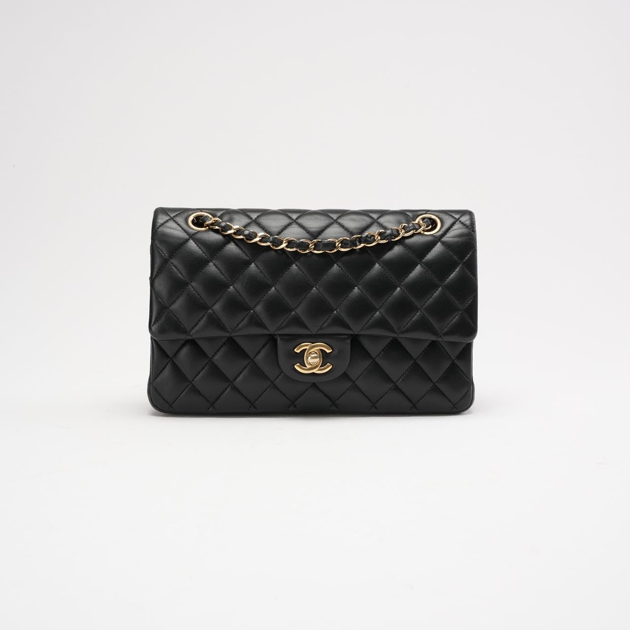Chanel Classic Medium Double Flap Bag  Black Lambskin 2012