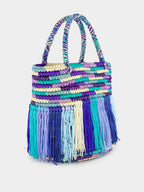 Multicolour Blue Fringed Baby Tote