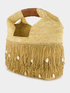 Fringed Basket Beach Bag
