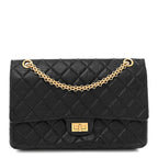 Aged Calfskin Quilted 2.55 Reissue 226 Flap Black