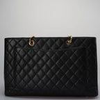 Chanel Large Grand Shopping Tote black GST Bag in Caviar Leather with Gold Hardware