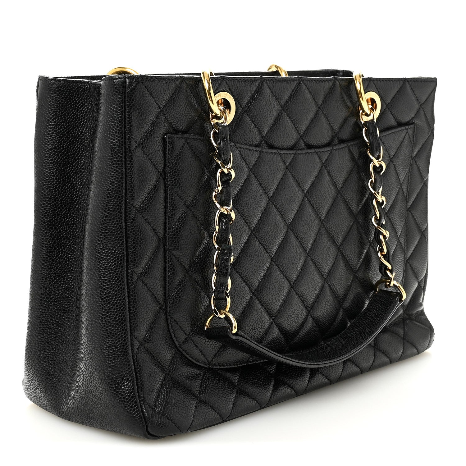 Caviar Quilted Grand Shopping Tote GST Black
