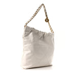 Shiny Calfskin Quilted Small Chanel 22 White