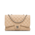 Chanel Classic Jumbo Single Flap Caviar Beige Bag