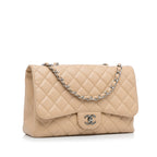 Chanel Classic Jumbo Single Flap Caviar Beige Bag