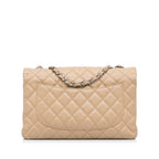 Chanel Classic Jumbo Single Flap Caviar Beige Bag