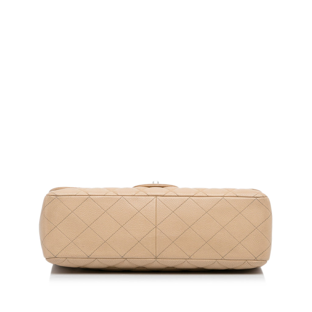 Chanel Classic Jumbo Single Flap Caviar Beige Bag