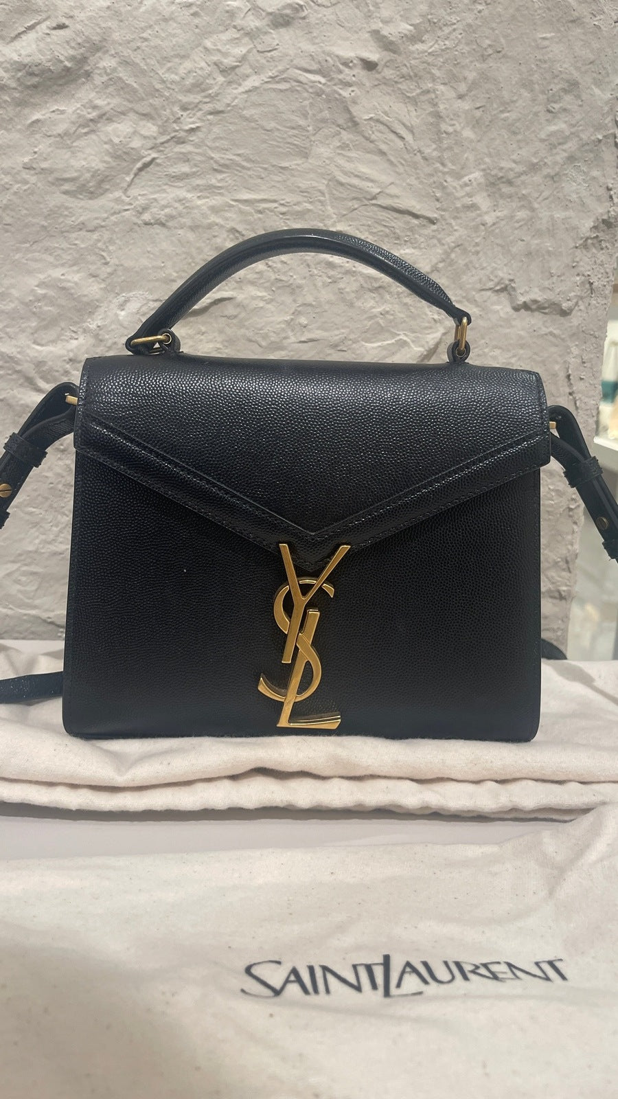 Yves Saint Laurent Cassandra Black Top Handle Bag