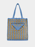 Celeste and Caramel Crochet Tote Bag