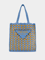 Celeste and Caramel Crochet Tote Bag