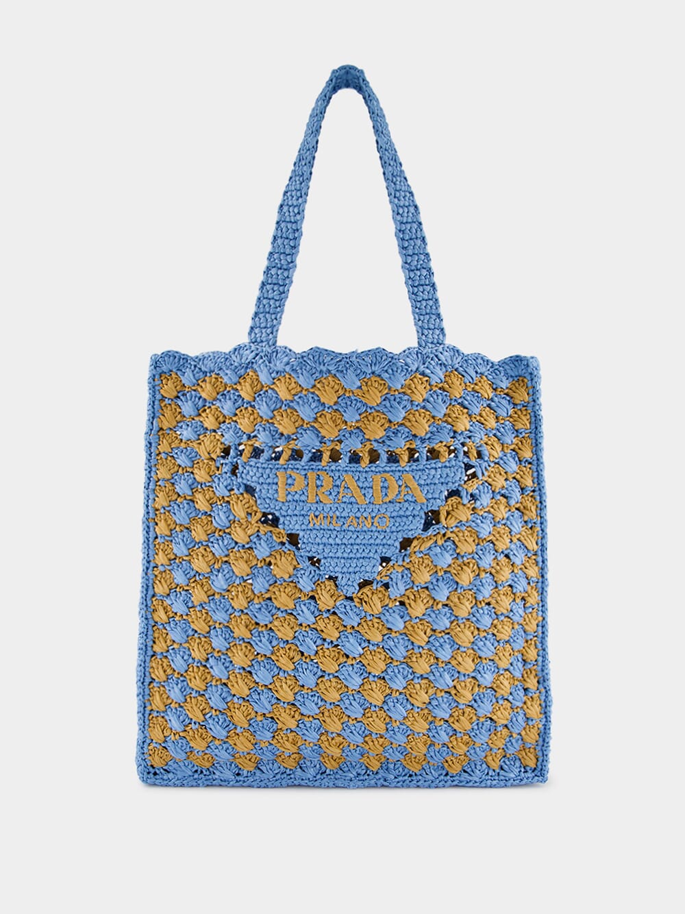 Celeste and Caramel Crochet Tote Bag
