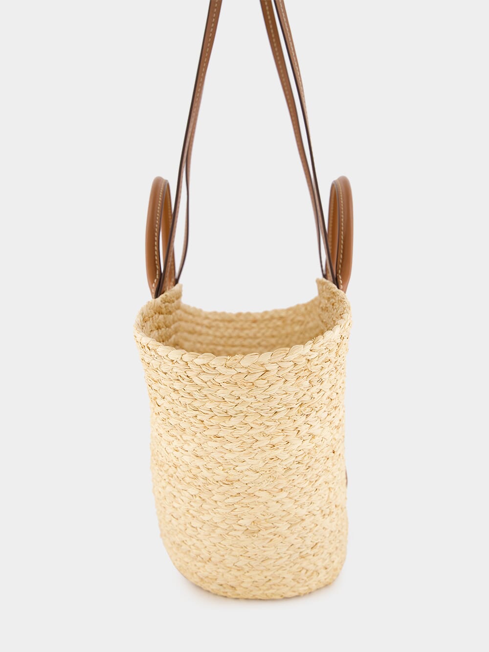 Large Raffia and Leather Shopping Bag