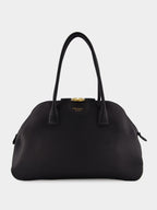 Black Medium Leather Tote Bag