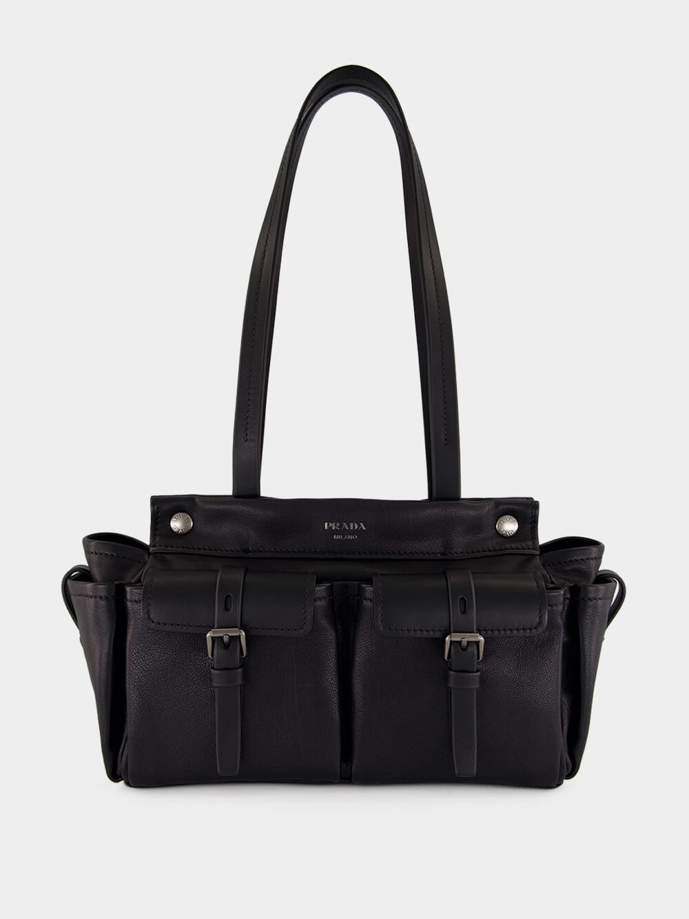 Black Route Medium Leather Tote Bag