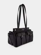 Black Route Medium Leather Tote Bag