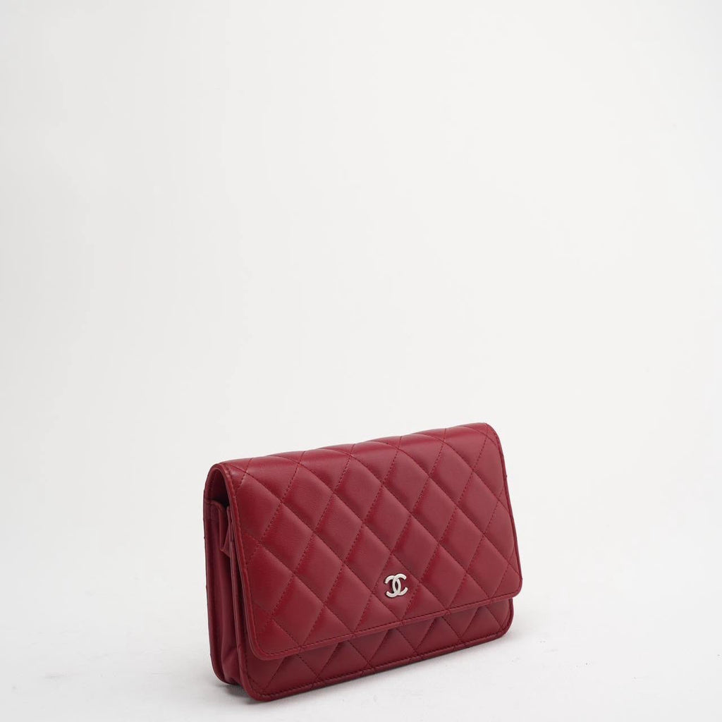 Chanel Red Wallet on Chain (WOC) Lambskin 2014