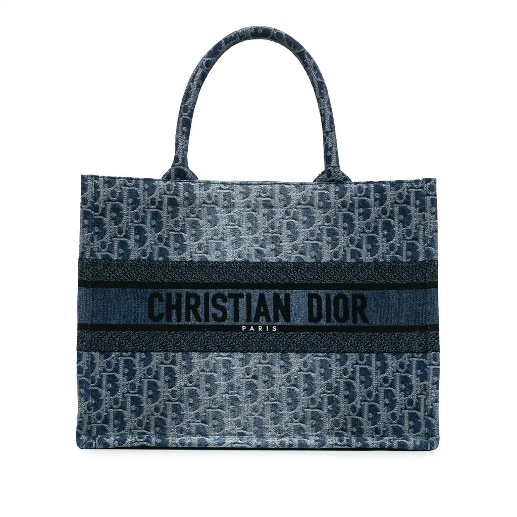 Christian Dior Medium Oblique Denim Book Tote