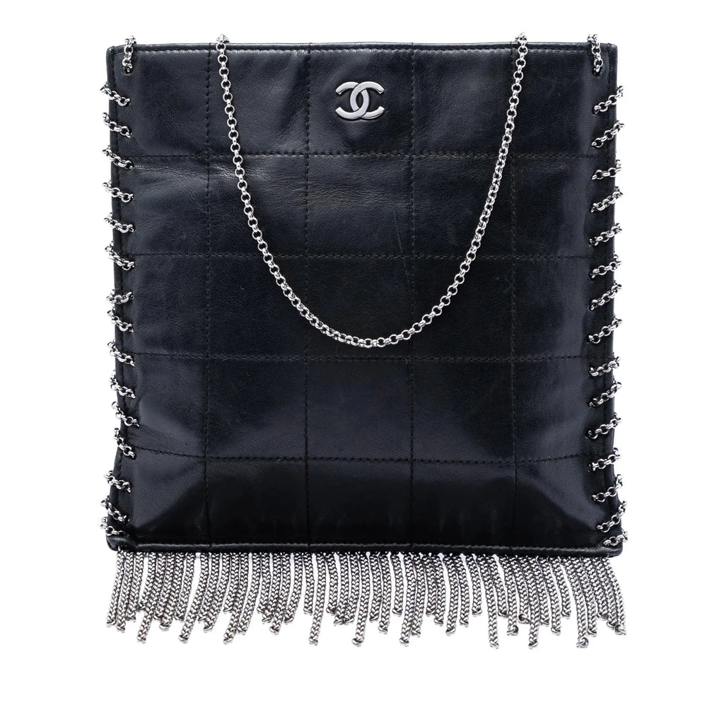 Chanel CC Choco Bar Lambskin Fringe Crossboddy Bag