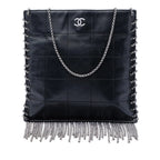 Chanel CC Choco Bar Lambskin Fringe Crossboddy Bag
