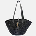 Panier Tote Bag Small Black Raffia