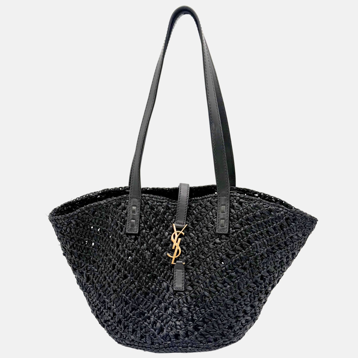 Panier Tote Bag Small Black Raffia