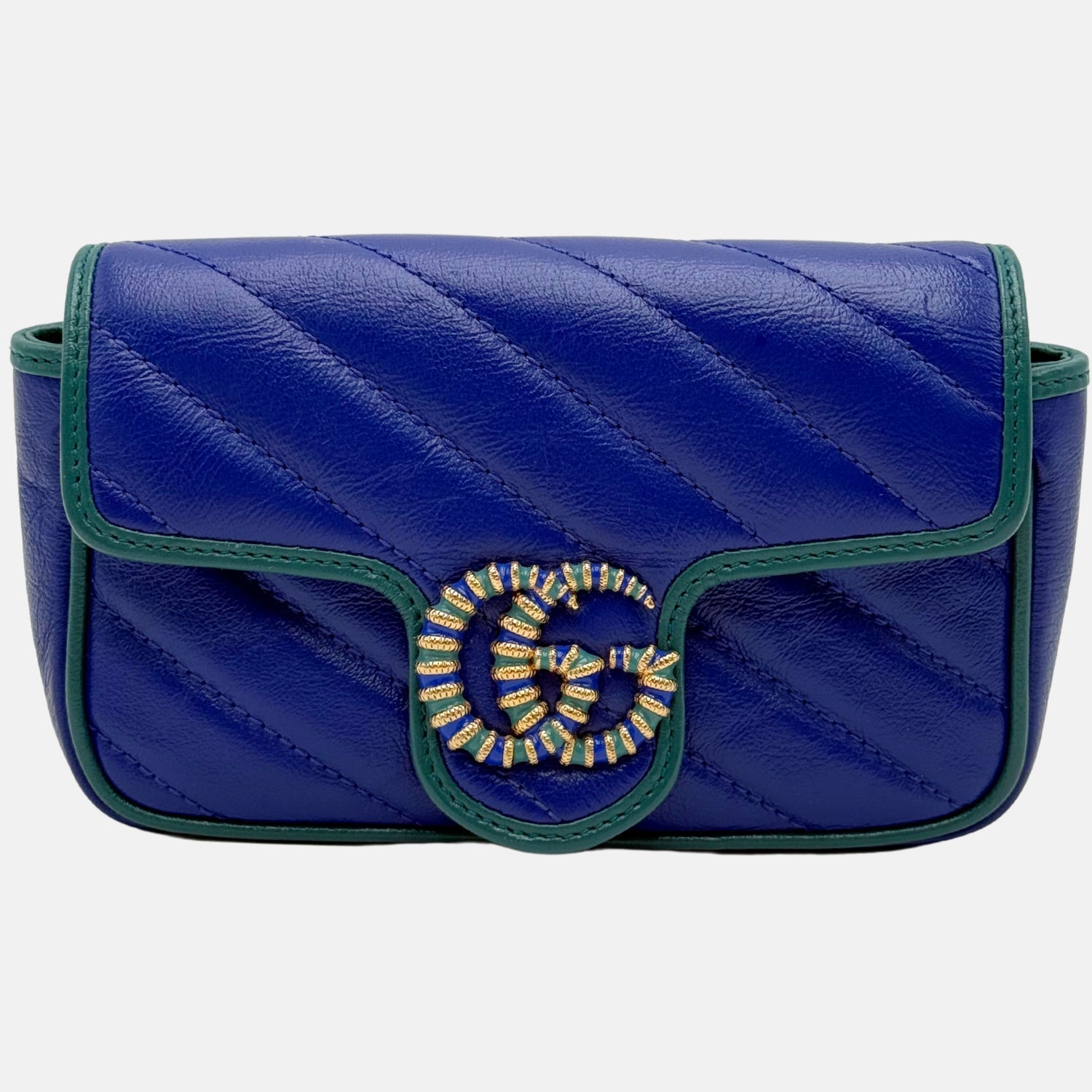 Marmont Shoulder Bag Imperial Blue Calfskin Super Mini