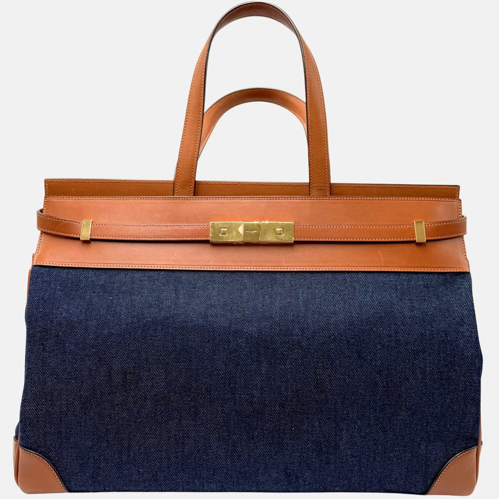 Manhattan Tote Denim and Leather Large