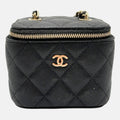 Vanity Case With Chain Black Caviar Quilted Mini