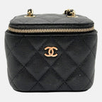 Vanity Case With Chain Black Caviar Quilted Mini