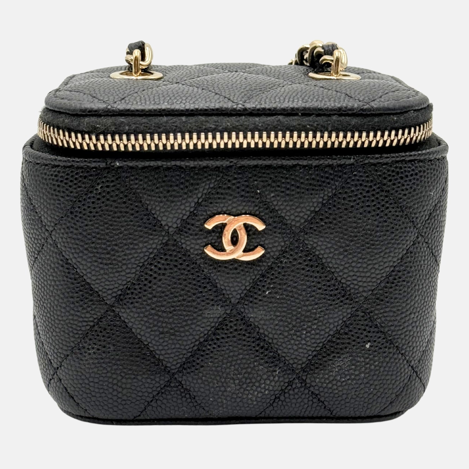 Vanity Case With Chain Black Caviar Quilted Mini