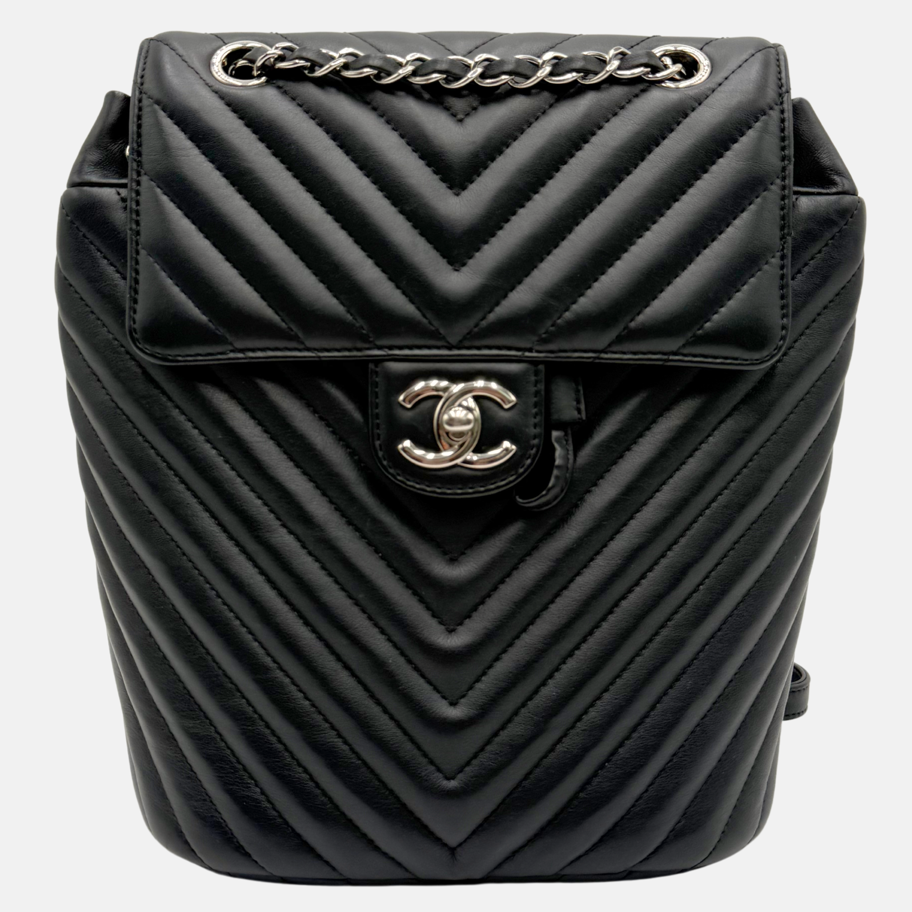 Urban Spirit Backpack Black Chevron Leather