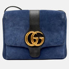 Marmont Shoulder Bag Navy Suede Small