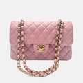 Classic Flap Bag Pink Quilted Leather Medium