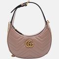 Marmont Half-Moon Shoulder Bag Dusty Rose Mini