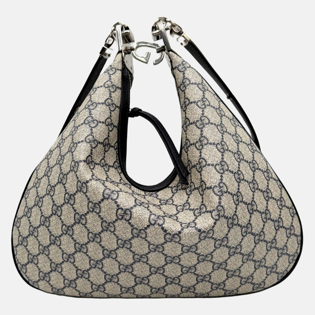 Attache Shoulder Bag Beige GG Supreme Canvas Large