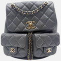 Duma Backpack Dark Grey Caviar Quilted Small