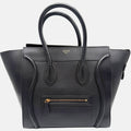 Luggage Tote Black Drummed Calfskin Mini