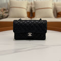 Chanel CF Small Black Silver Caviar Leather WOC Chip Version
