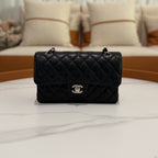 Chanel CF Small Black Silver Caviar Leather WOC Chip Version
