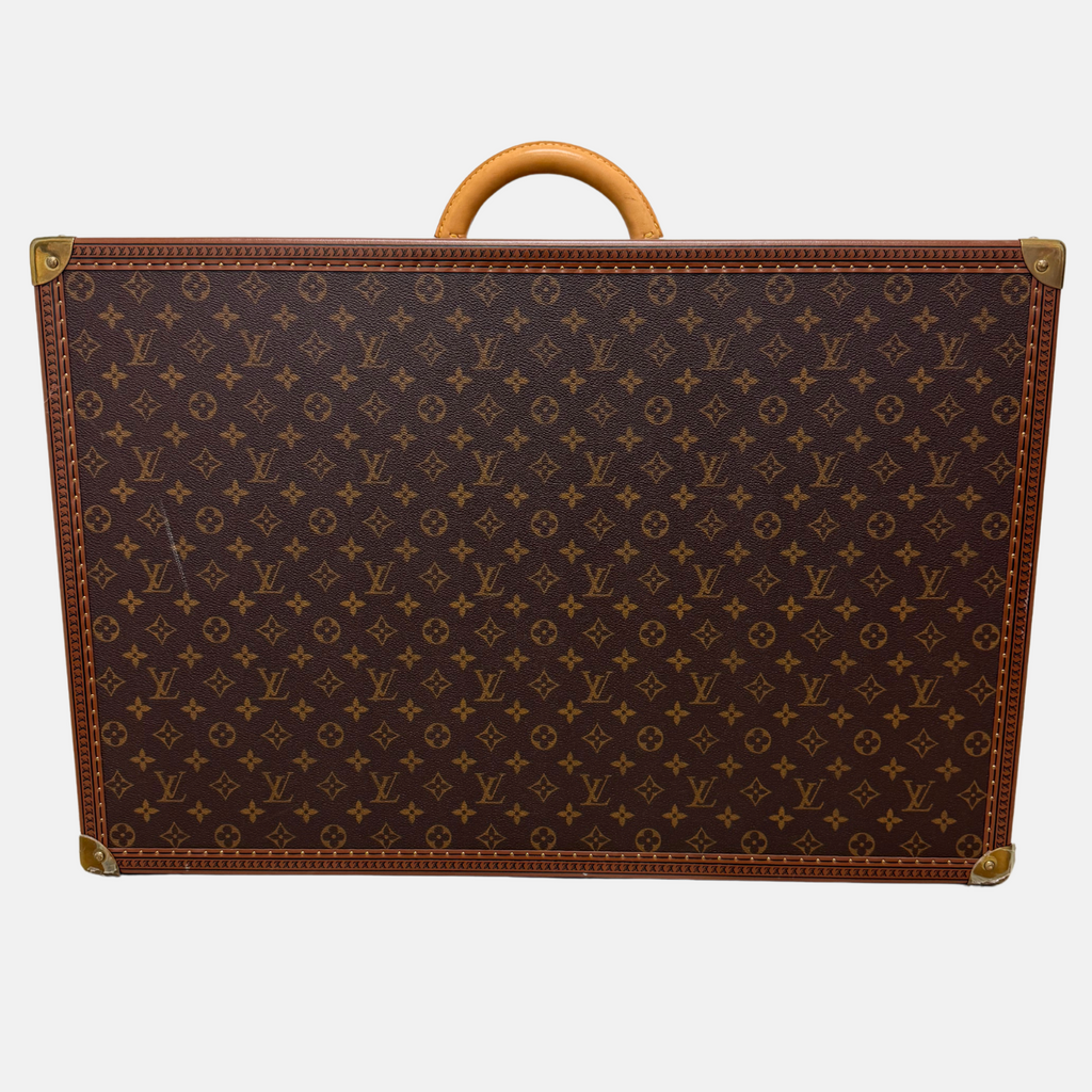 Bisten 55 - Original Vintage Hard Leather Monogram Suitcase