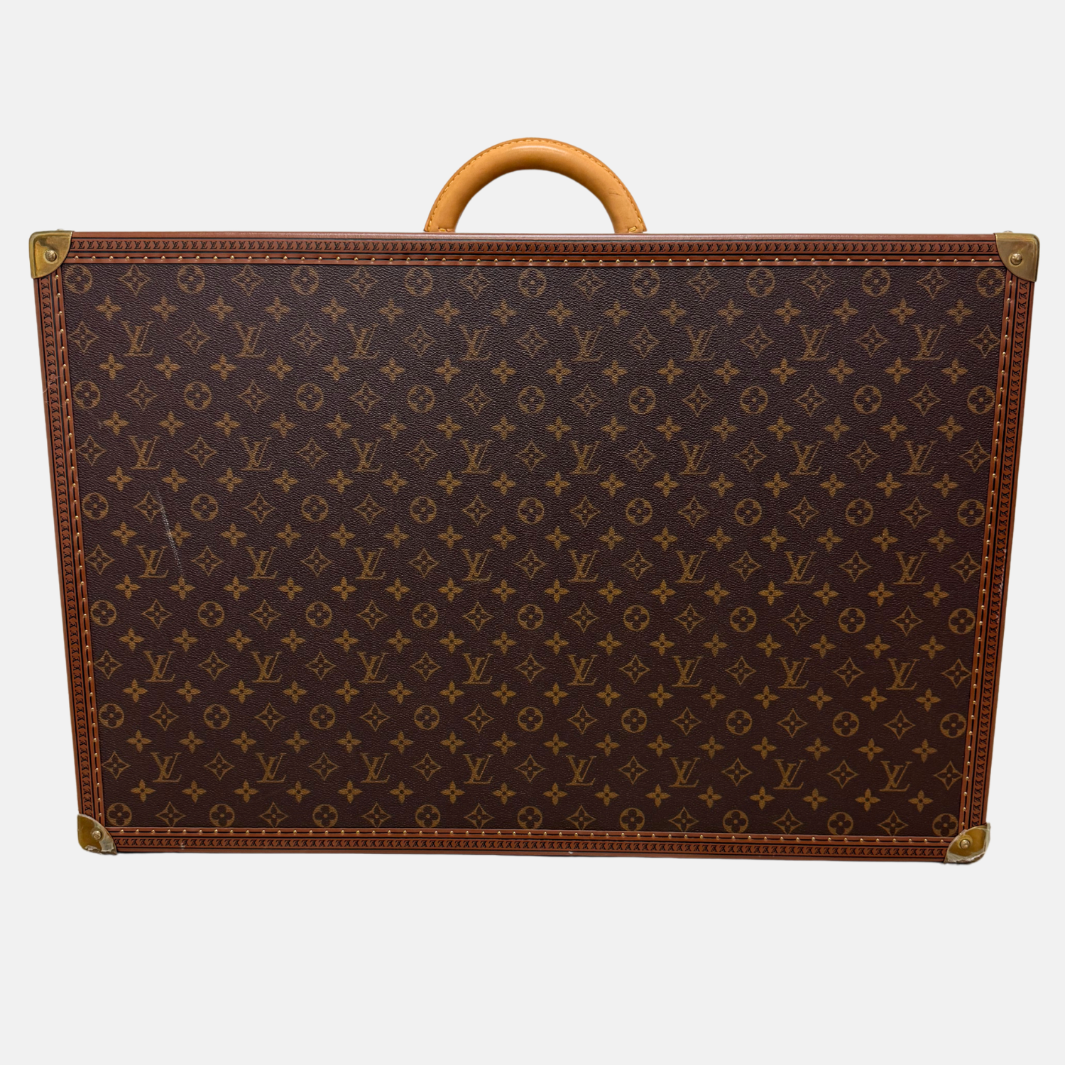 Bisten 55 - Original Vintage Hard Leather Monogram Suitcase