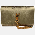 Kate Tassel Crossbody Bag Olive Velvet Medium