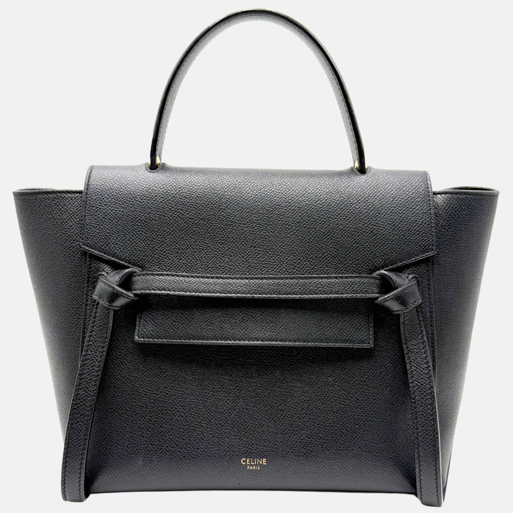 Belt Bag Black Grained Calfskin Nano