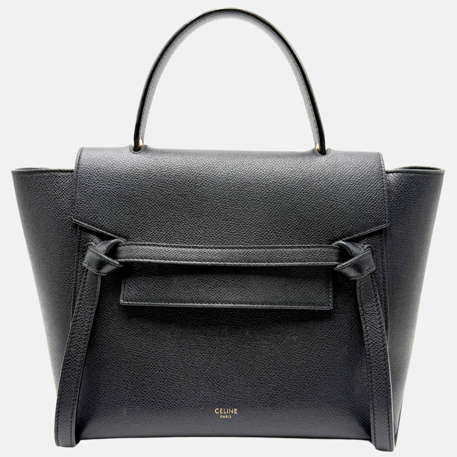 Belt Bag Black Grained Calfskin Nano