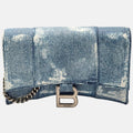 Hourglass Wallet on Chain Distressed Blue Denim