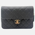 Like A Wallet Flap Black Quilted Caviar
